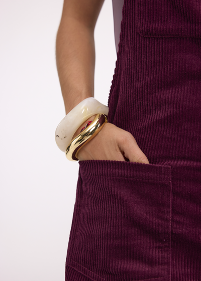 Salopette Velours Bordeaux