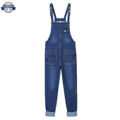 Bleue Marine Salopette De Grossesse Ivoire