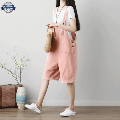 Salopette Courte Rose