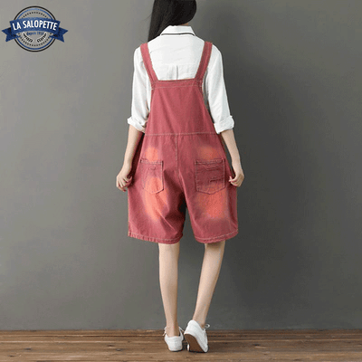 Salopette Courte Rouge