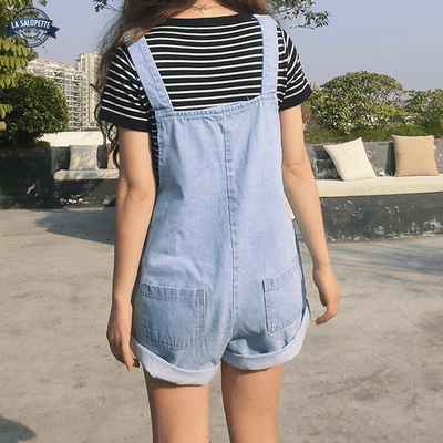 Salopette en Jean Short Kawaii