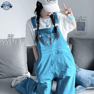 Salopette Velours Côtelé Bleu