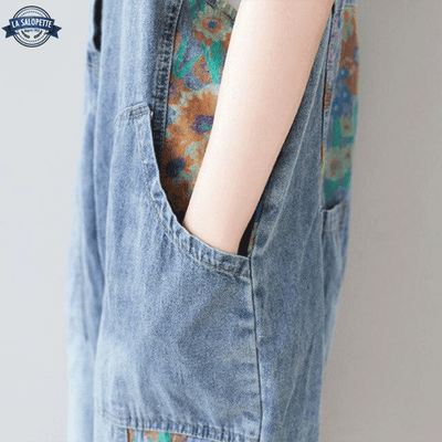 Salopette Vintage à Fleurs Boho