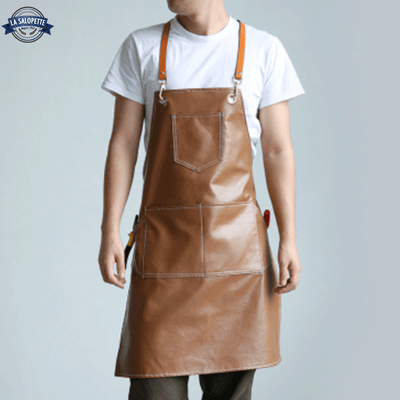 Tablier de Cuisine Marron en Cuir