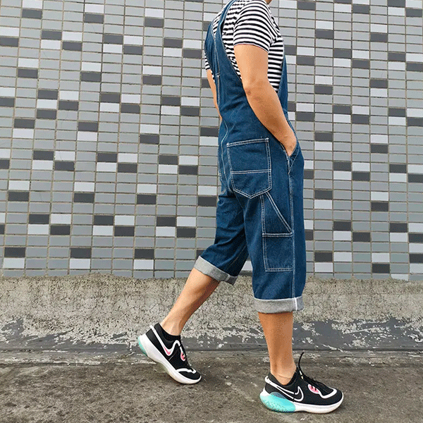 오버롤 반바지<br> 플러스 사이즈 버뮤다