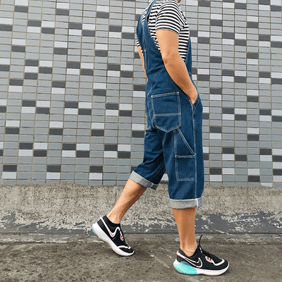 오버롤 반바지<br> 플러스 사이즈 버뮤다