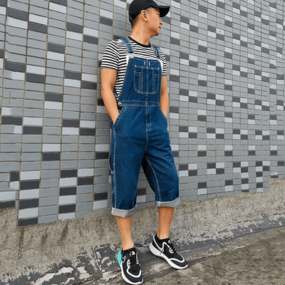 오버롤 반바지<br> 플러스 사이즈 버뮤다