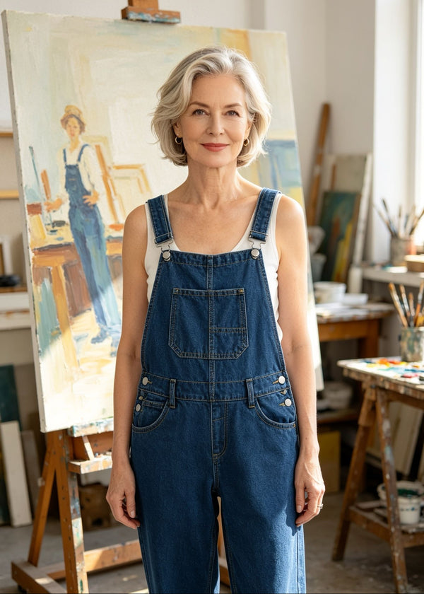 페인터 데님 오버롤 "la Peintre"