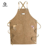 GOOPEEG summer canvas work apron denim Korean version hairdressing hairdresser floral barista custom LOGO waist