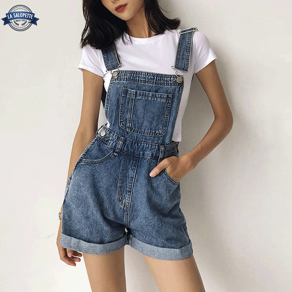 오버롤 반바지<br> 일렉트라 청바지