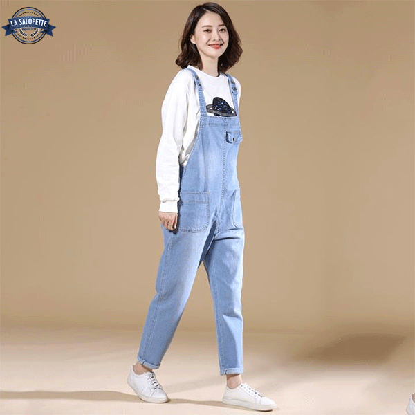 데님 작업복<br> 클리어 블루 룩