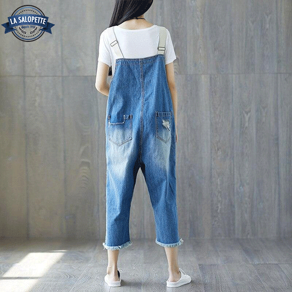 데님 작업복<br> 히메지 크롭 팬츠 