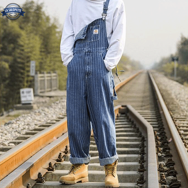 진 작업복<br> 남성용 스트라이프 레인코트 