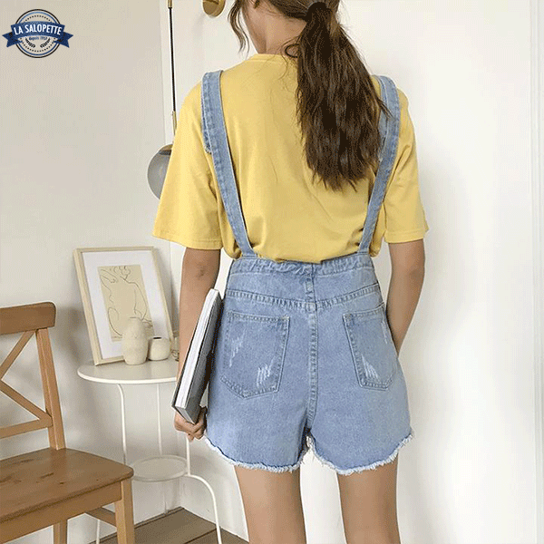Salopette Bleu Denim Femme
