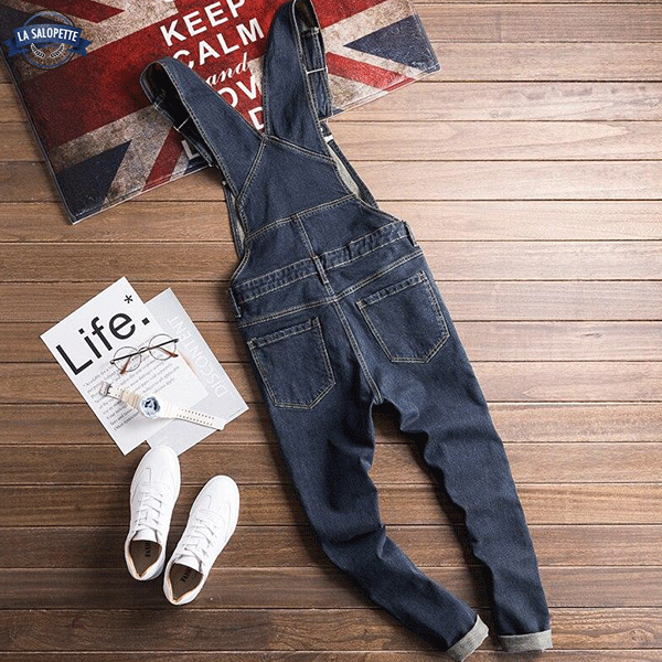 Salopette Bleue Foncée en Jean Homme
