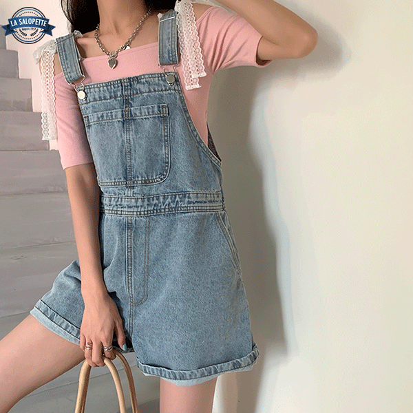 오버롤 반바지<br> 진 클레어 래시