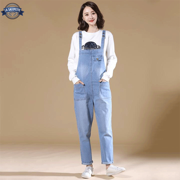 데님 작업복<br> 클리어 블루 룩