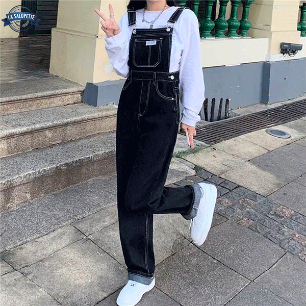 데님 작업복<br> 블루 플레어