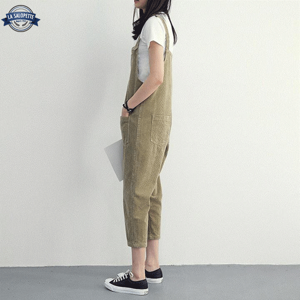 빈티지 작업복<br> 카키 벨벳