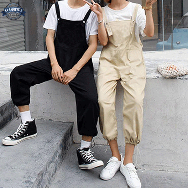 Salopette Noire en Coton