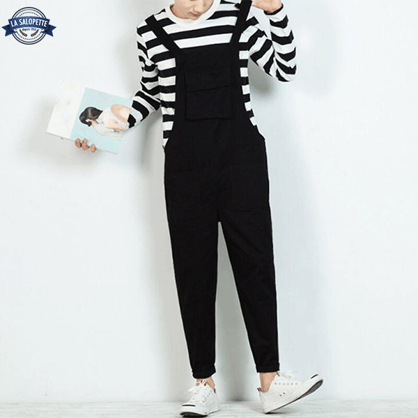 Salopette Noire Fluide