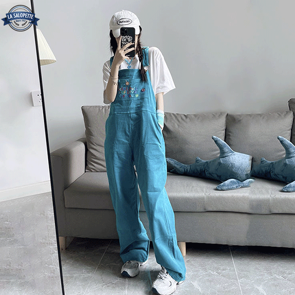 빈티지 작업복<br> 블루 벨벳