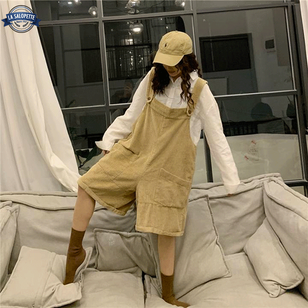 오버롤 반바지<br> 벨벳우먼 토큰
